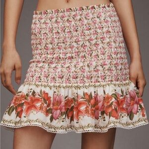 Farm Rio Summer Fruit Smocked Mini Skirt